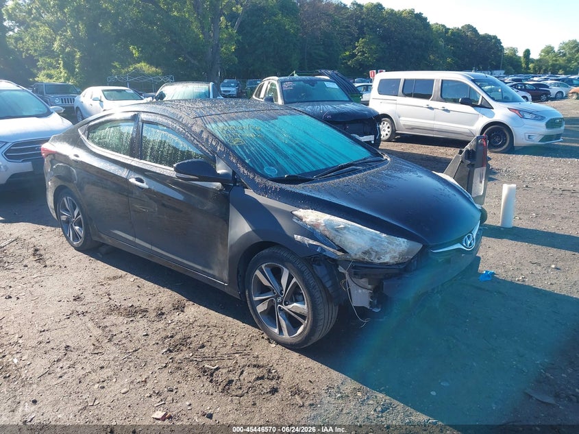 2014 Hyundai Elantra VIN KMHDH4AE0EU107458 IAAI salvage auction — FRONT END, Salvage Title, sold $25 on 2026-07-21 (photo 1)