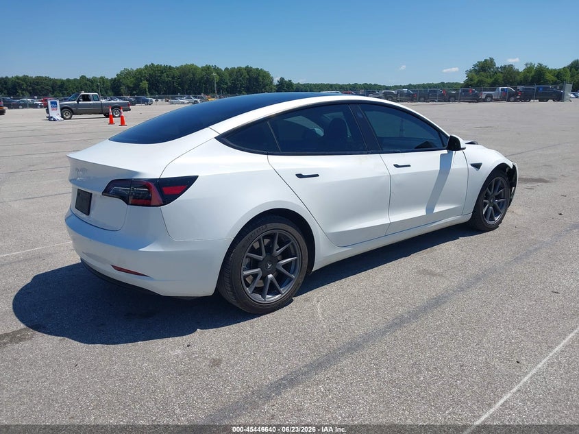 2023 Tesla Model 3 VIN 5YJ3E1EAXPF576552 IAAI salvage auction — FRONT END, Salvage (Indiana), sold $7,800 on 2026-07-19 (photo 4)
