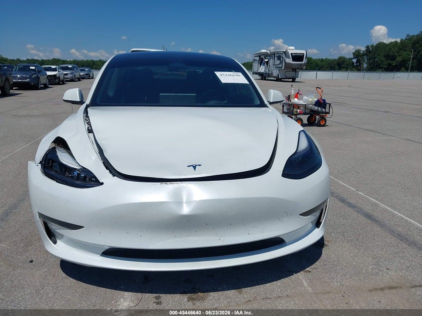 2023 Tesla Model 3 VIN 5YJ3E1EAXPF576552 IAAI salvage auction — FRONT END, Salvage (Indiana), sold $7,800 on 2026-07-19 (photo 6)