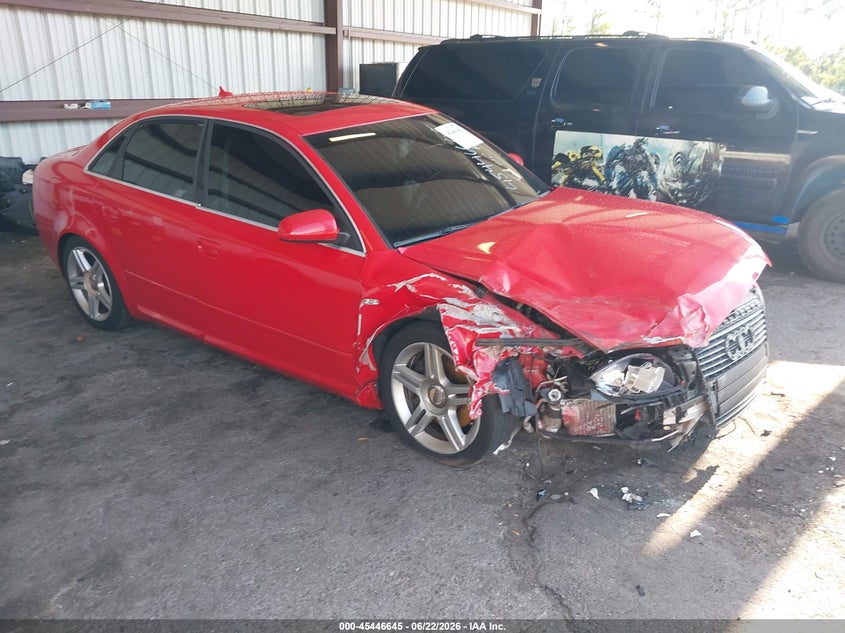 2008 Audi A4 VIN WAUAF78E38A051314 IAAI salvage auction — FRONT END, Rebuildable (Florida), sold $575 on 2026-07-07 (photo 1)