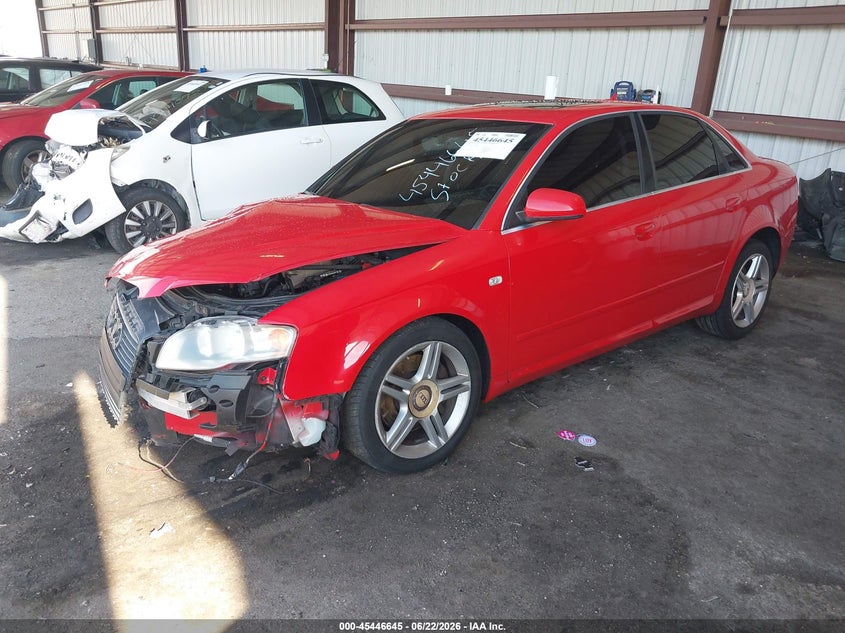 2008 Audi A4 VIN WAUAF78E38A051314 IAAI salvage auction — FRONT END, Rebuildable (Florida), sold $575 on 2026-07-07 (photo 2)