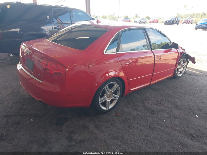 2008 Audi A4 VIN WAUAF78E38A051314 IAAI salvage auction — FRONT END, Rebuildable (Florida), sold $575 on 2026-07-07 (photo 4)