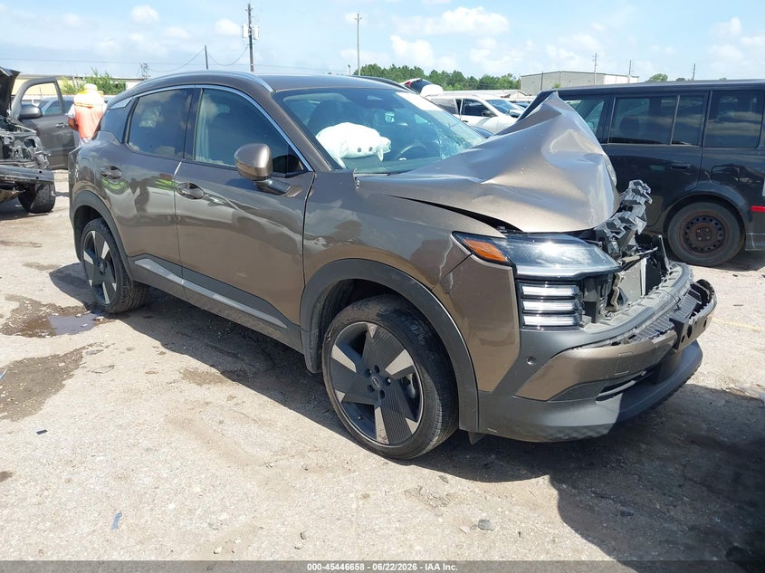 2025 Nissan Kicks VIN 3N8AP6DA4SL429576 IAAI salvage auction — FRONT END, Salvage (Texas), sold $4,075 on 2026-08-18 (photo 1)