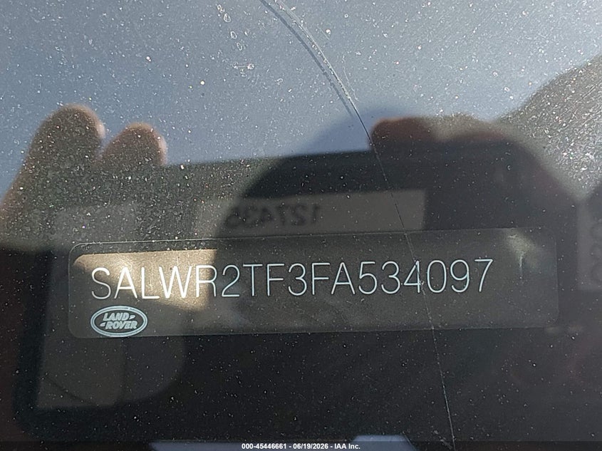 2015 Land rover Range rover sport VIN SALWR2TF3FA534097 IAAI salvage auction — REPOSSESSION, Clear - Dealer Only (California), sold $4,150 on 2026-07-09 (photo 9)