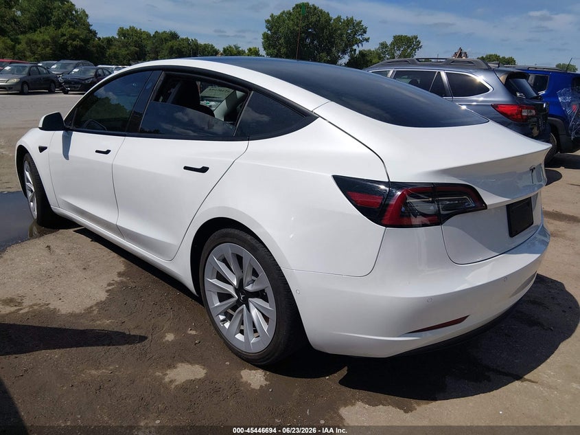 2021 Tesla Model 3 VIN 5YJ3E1EA7MF073542 IAAI salvage auction — FRONT END, Salvage (Kansas), sold $9,150 on 2026-09-02 (photo 3)