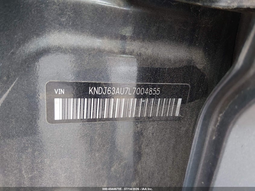 2020 Kia Soul VIN KNDJ63AU7L7004855 IAAI salvage auction — NORMAL WEAR, Nrc Lienholder Repossession Paperwork (South Carolina), sold $2,675 on 2026-07-15 (photo 9)