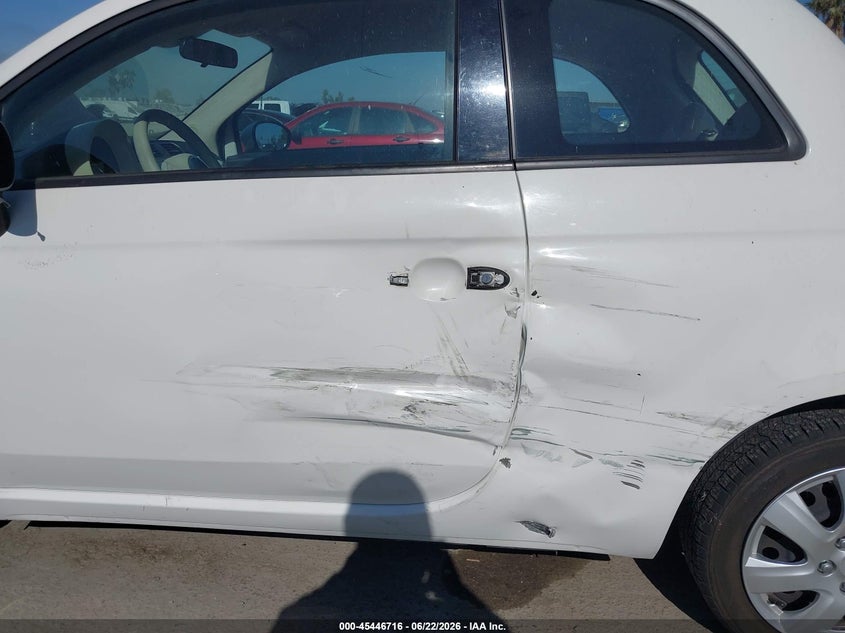 2015 Fiat 500 VIN 3C3CFFAR1FT545328 IAAI salvage auction — SIDE, Salvage (California), sold $925 on 2026-08-16 (photo 6)