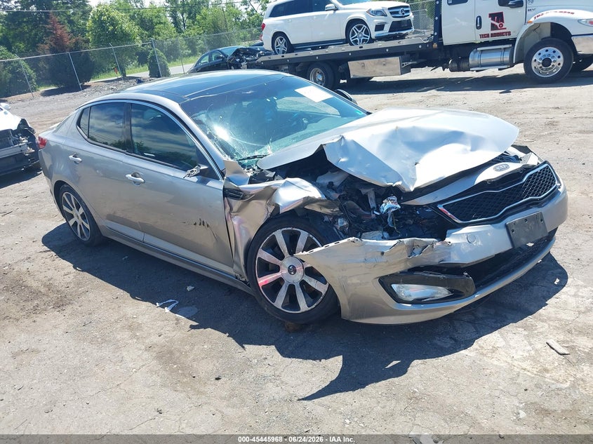 2011 Kia Optima VIN KNAGR4A63B5122496 IAAI salvage auction — FRONT END, Clear (Virginia), sold $500 on 2026-07-28 (photo 1)