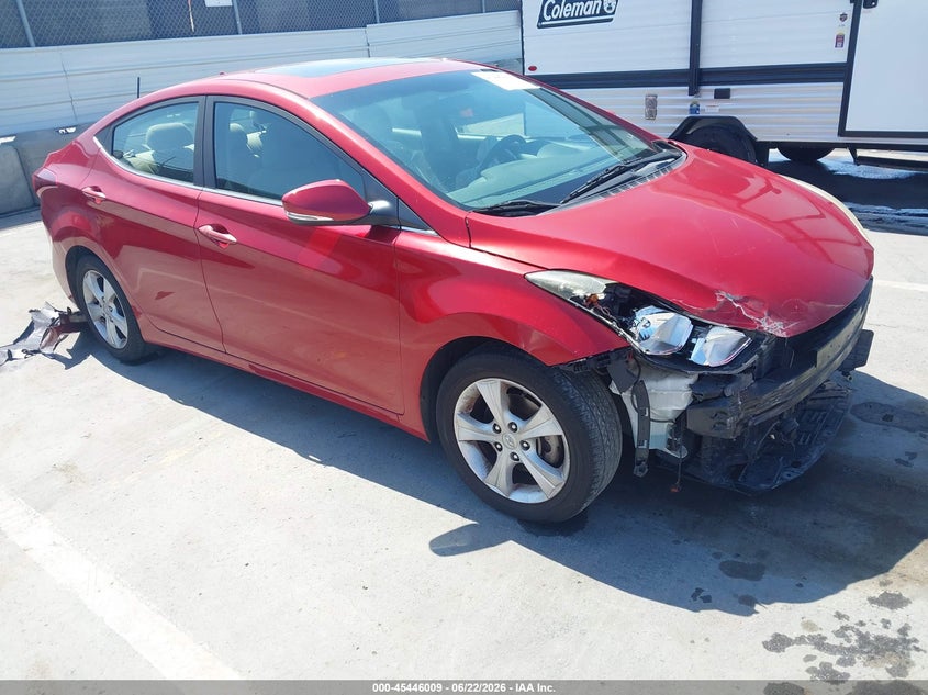 2016 Hyundai Elantra VIN KMHDH4AE2GU584203 IAAI salvage auction — FRONT END, Salvage (California), sold $1,450 on 2026-07-08 (photo 1)