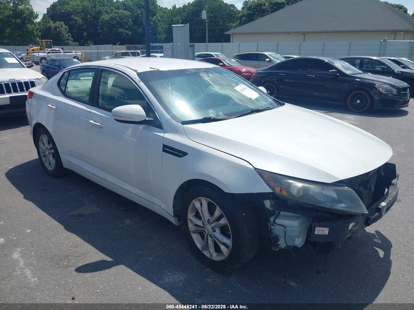 2013 Kia Optima VIN 5XXGM4A73DG097706 IAAI salvage auction — FRONT END, Salvage (Florida), sold $400 on 2026-07-15 (photo 1)