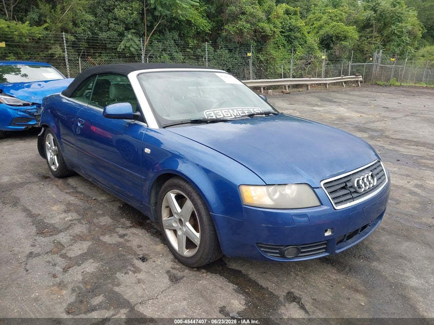 2003 Audi A4 VIN WAUAT48H13K023547 IAAI salvage auction — RIGHT REAR, Salvage (North Carolina), sold $125 on 2026-07-23 (photo 1)