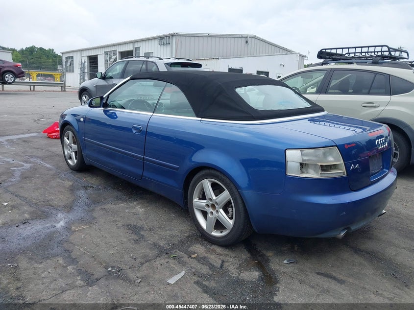 2003 Audi A4 VIN WAUAT48H13K023547 IAAI salvage auction — RIGHT REAR, Salvage (North Carolina), sold $125 on 2026-07-23 (photo 3)