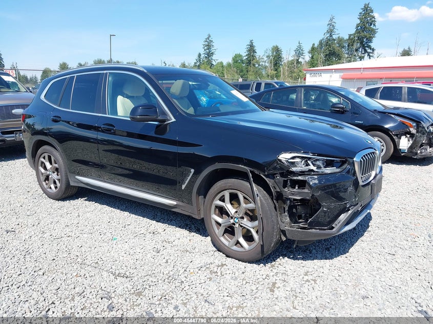2022 BMW X3 VIN 5UX53DP03N9J53760 IAAI salvage auction — RIGHT FRONT, Bill Of Sale (Washington), sold $12,200 on 2026-07-22 (photo 1)