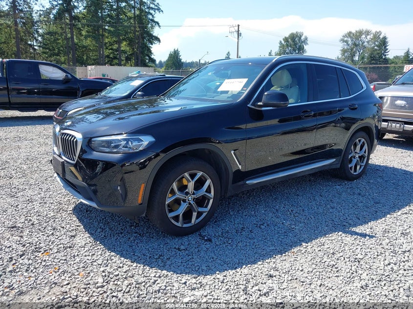 2022 BMW X3 VIN 5UX53DP03N9J53760 IAAI salvage auction — RIGHT FRONT, Bill Of Sale (Washington), sold $12,200 on 2026-07-22 (photo 2)
