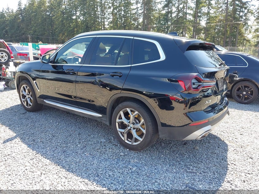 2022 BMW X3 VIN 5UX53DP03N9J53760 IAAI salvage auction — RIGHT FRONT, Bill Of Sale (Washington), sold $12,200 on 2026-07-22 (photo 3)