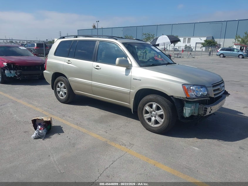 2001 Toyota Highlander VIN JTEHF21A110040282 IAAI salvage auction — LEFT FRONT, Salvage (California), sold $625 on 2026-07-29 (photo 1)