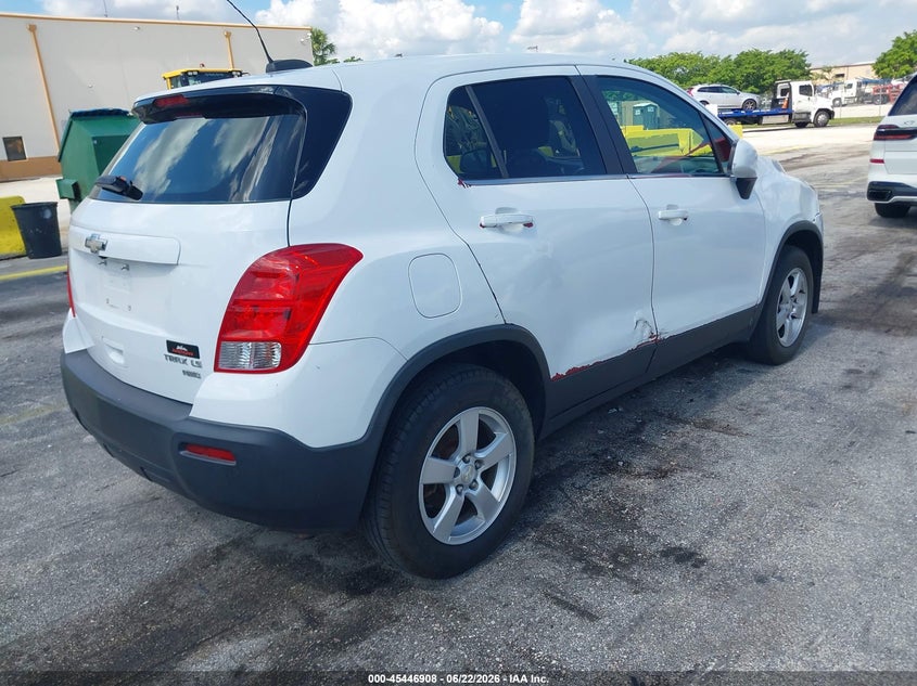 2016 Chevrolet Trax VIN KL7CJNSB9GB639978 IAAI salvage auction — RIGHT SIDE, Clear (Florida), sold $1,200 on 2026-07-09 (photo 4)
