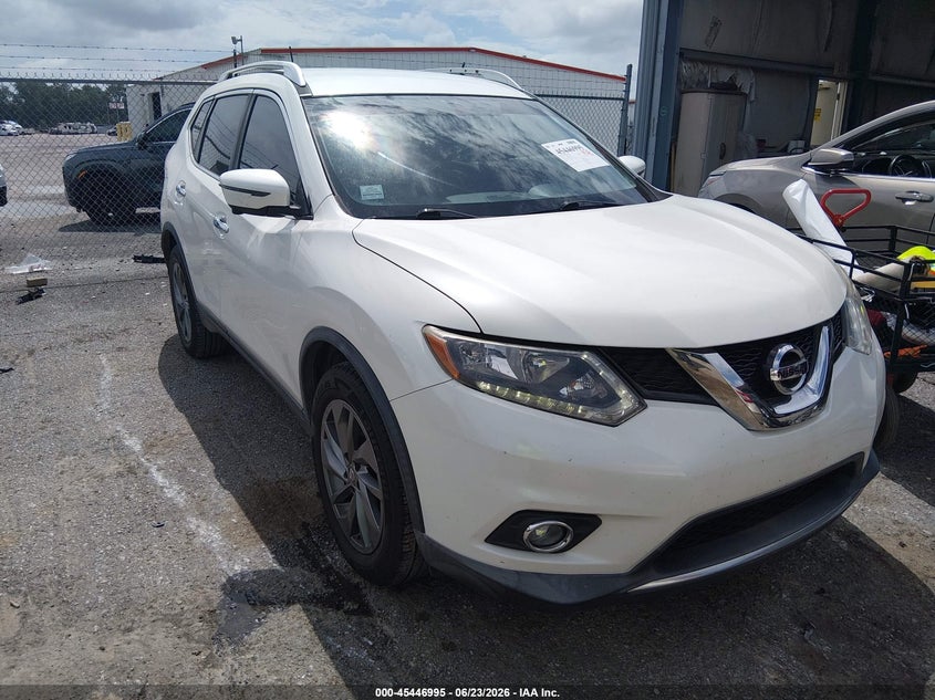 2016 Nissan Rogue VIN KNMAT2MT0GP737843 IAAI salvage auction — FRESH WATER, Salvage (Louisiana), sold $1,900 on 2026-07-14 (photo 1)