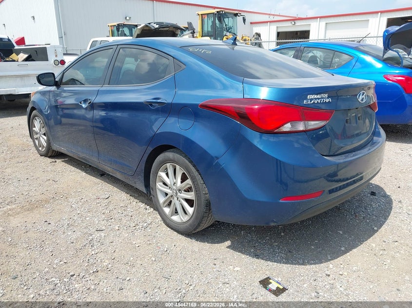 2015 Hyundai Elantra VIN KMHDH4AEXFU358148 IAAI salvage auction — THEFT, Salvage Title, sold $950 on 2026-07-22 (photo 3)