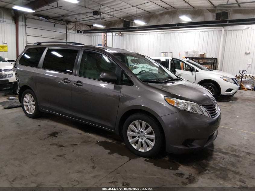 2016 Toyota Sienna VIN 5TDJK3DCXGS143887 IAAI salvage auction — REAR END, Salvage (Iowa), sold $1,050 on 2026-07-28 (photo 1)