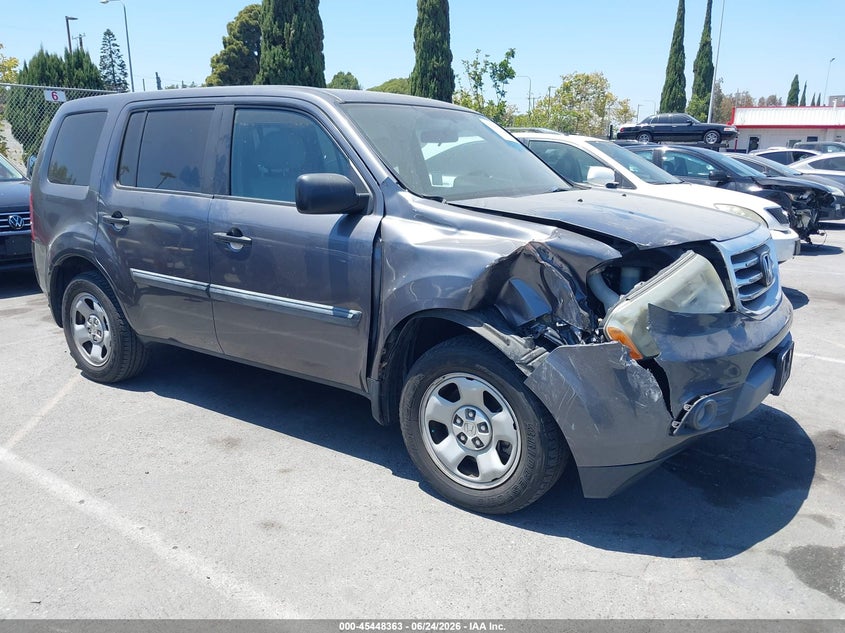 2014 Honda Pilot VIN 5FNYF3H23EB016484 IAAI salvage auction — RIGHT FRONT, Salvage (California), sold $4,000 on 2026-07-09 (photo 1)