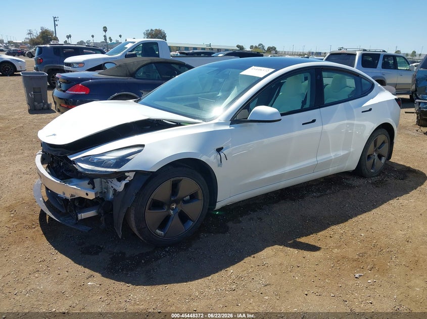 2023 Tesla Model 3 VIN 5YJ3E1EA0PF587009 IAAI salvage auction — FRONT END, Salvage (California), sold $9,400 on 2026-07-20 (photo 2)