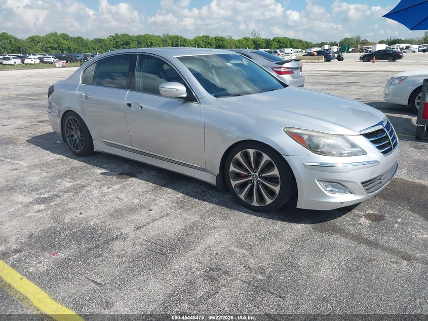 2013 Hyundai Genesis VIN KMHGC4DH0DU232637 IAAI salvage auction — NORMAL WEAR, Salvage (Florida), sold $1,100 on 2026-07-09 (photo 1)