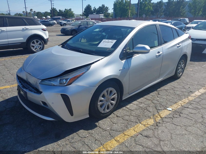 2020 Toyota Prius VIN JTDKARFU0L3112434 IAAI salvage auction — FRONT & REAR, Salvage (California), sold $7,225 on 2026-07-14 (photo 2)