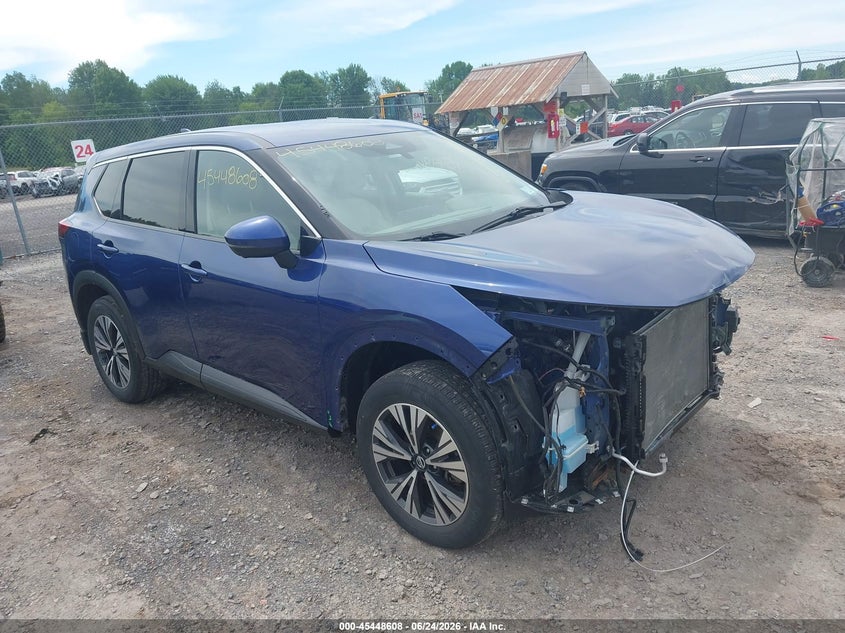 2021 Nissan Rogue VIN JN8AT3BB9MW210048 IAAI salvage auction — FRONT END, Salvage Title, sold $825 on 2026-07-30 (photo 1)