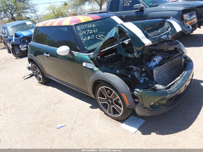 2013 Mini VIN WMWSV3C56DT476144 IAAI salvage auction — FRONT & REAR, Salvage (Arizona), sold $325 on 2026-07-30 (photo 1)