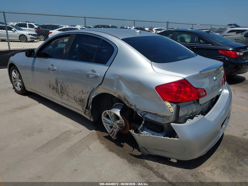 2012 Infiniti G VIN JN1DV6AP0CM811797 IAAI salvage auction — REAR END, Salvage (Texas), sold $25 on 2026-07-16 (photo 3)