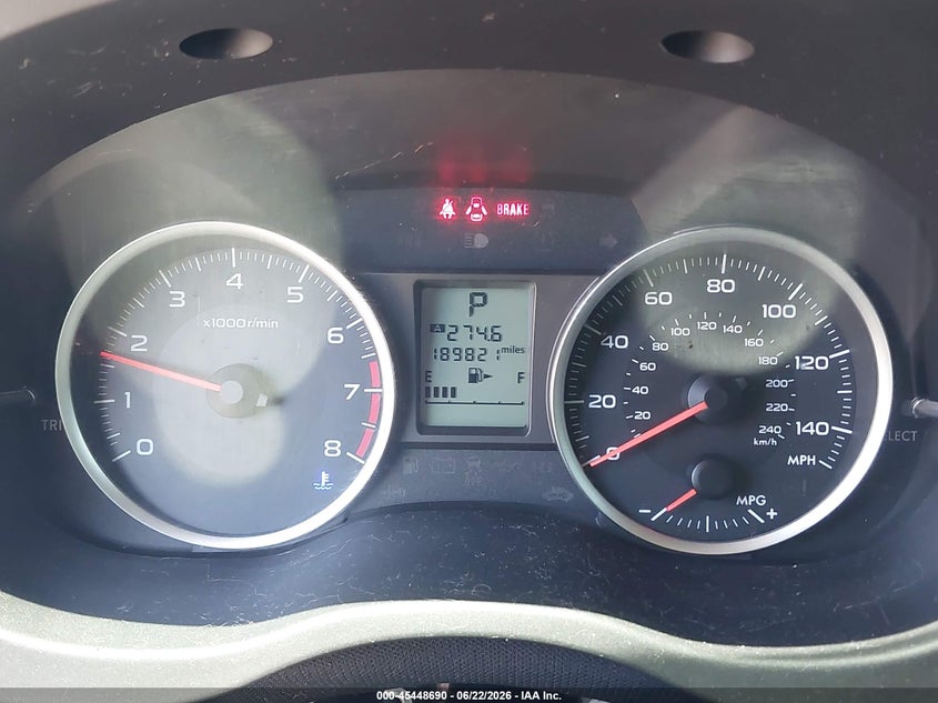 2013 Subaru VIN JF2GPACC7DH816055 IAAI salvage auction — NORMAL WEAR, Salvage Title, sold $875 on 2026-07-21 (photo 7)