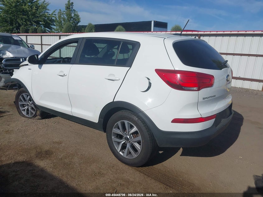 2015 Kia Sportage VIN KNDPBCACXF7703141 IAAI salvage auction — LEFT FRONT, Salvage Title, sold $1,400 on 2026-07-14 (photo 3)