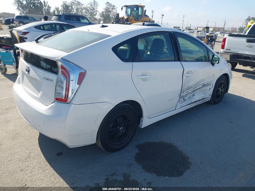 2012 Toyota Prius VIN JTDKN3DU2C5408239 IAAI salvage auction — RIGHT SIDE, Salvage (California), sold $1,550 on 2026-07-15 (photo 4)
