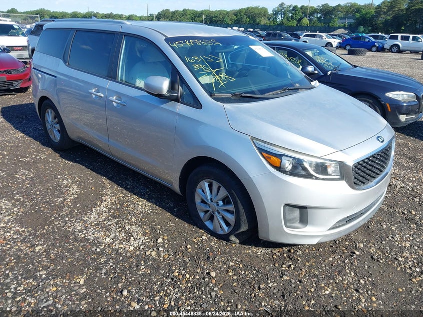 2016 Kia SEDONA VIN KNDMB5C17G6163197 IAAI salvage auction — NORMAL WEAR, Clear (Florida), sold $1,150 on 2026-07-21 (photo 1)