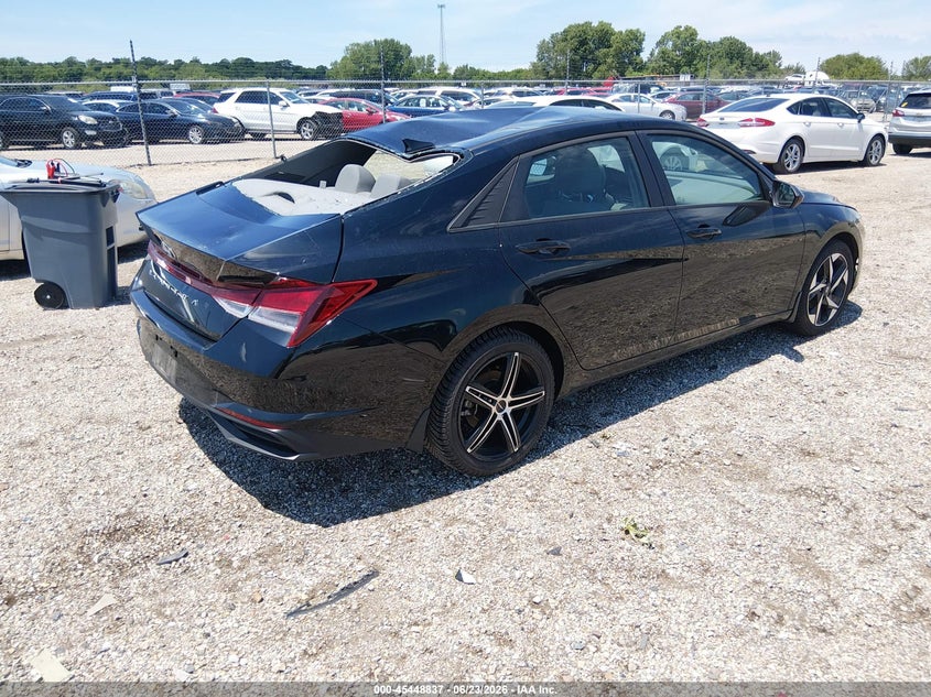 2023 Hyundai Elantra VIN KMHLS4AGXPU409664 IAAI salvage auction — STORM DAMAGE, Salvage (Illinois), sold $2,350 on 2026-07-29 (photo 4)