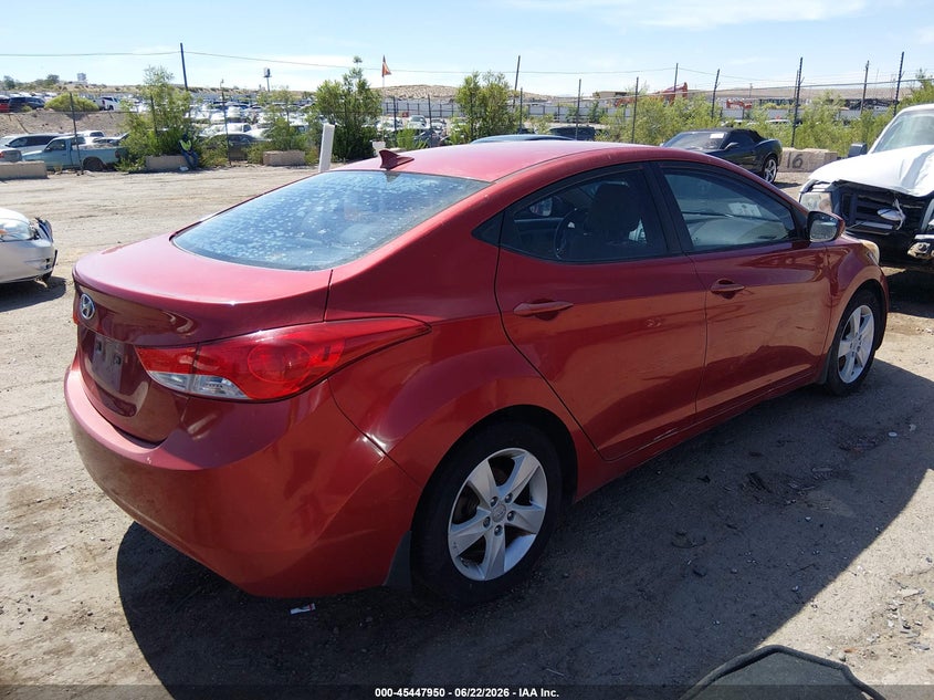 2013 Hyundai Elantra VIN KMHDH4AE8DU750588 IAAI salvage auction — ELECTRICAL, Clear (New Mexico), sold $750 on 2026-07-27 (photo 4)