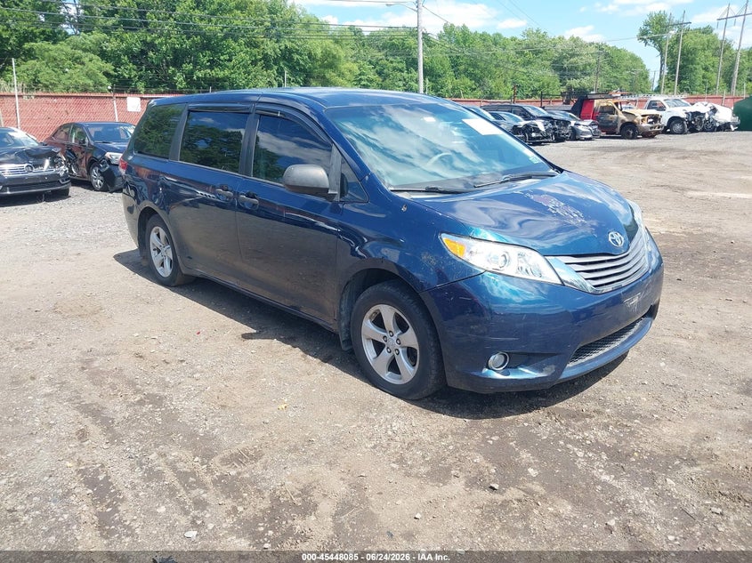 2011 Toyota Sienna VIN 5TDKA3DC7BS007748 IAAI salvage auction — NORMAL WEAR, Clear (New York), sold $1,150 on 2026-07-08 (photo 1)
