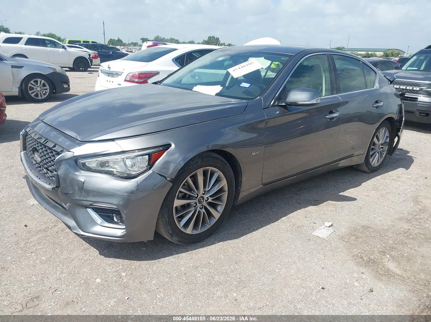 2018 Infiniti Q50 VIN JN1EV7AP3JM364583 IAAI salvage auction — REAR END, Salvage (Texas), sold $2,750 on 2026-07-29 (photo 2)
