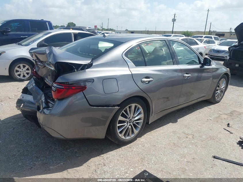2018 Infiniti Q50 VIN JN1EV7AP3JM364583 IAAI salvage auction — REAR END, Salvage (Texas), sold $2,750 on 2026-07-29 (photo 4)