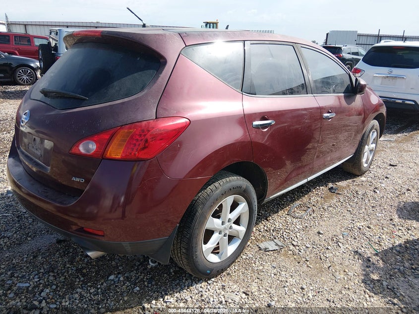 2010 Nissan Murano VIN JN8AZ1MW4AW104220 IAAI salvage auction — NORMAL WEAR, Clear (Arkansas), sold $425 on 2026-07-16 (photo 4)
