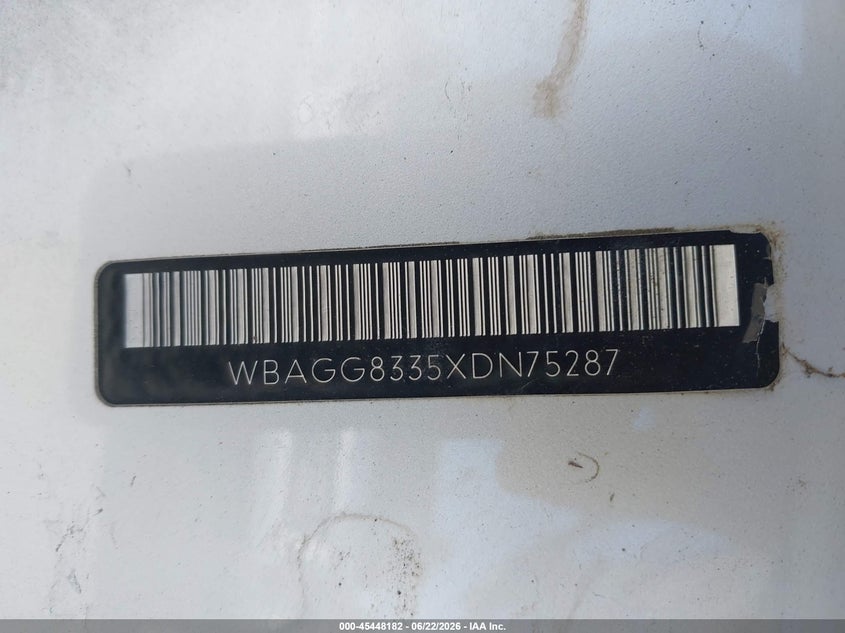1999 BMW 7er VIN WBAGG8335XDN75287 IAAI salvage auction — NORMAL WEAR, Salvage (California), sold $375 on 2026-07-29 (photo 9)