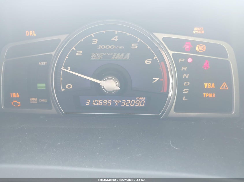 2010 Honda Civic hybrid VIN JHMFA3F26AS005645 IAAI salvage auction — NORMAL WEAR, Original (Texas), sold $100 on 2026-07-16 (photo 7)