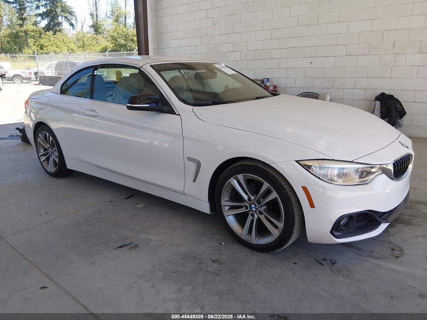 2014 BMW VIN WBA3V7C57EJ873189 IAAI salvage auction — WATER/FLOOD, Wait Title, sold $3,450 on 2026-08-07 (photo 1)