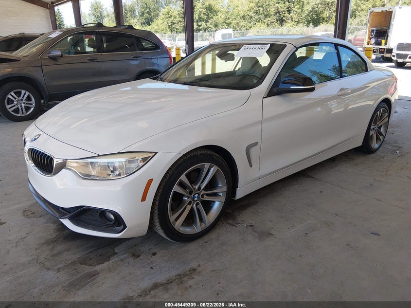 2014 BMW VIN WBA3V7C57EJ873189 IAAI salvage auction — WATER/FLOOD, Wait Title, sold $3,450 on 2026-08-07 (photo 2)