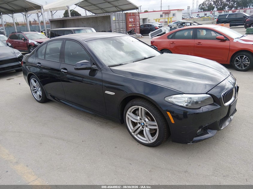 2016 BMW 5er VIN WBA5B3C53GG253904 IAAI salvage auction — LEFT FRONT, Salvage Title, sold $7,550 on 2026-08-12 (photo 1)