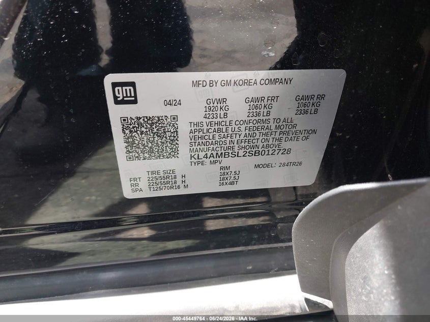 2025 Buick Encore gx VIN KL4AMBSL2SB012728 IAAI salvage auction — FRONT END, Salvage Title, sold $3,000 on 2026-08-22 (photo 9)