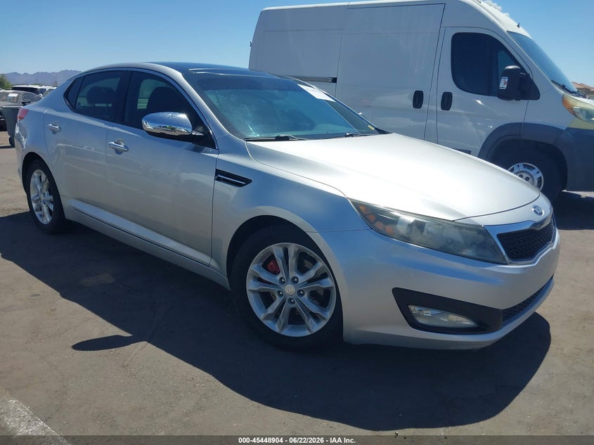 2013 Kia Optima VIN 5XXGN4A74DG151558 IAAI salvage auction — LEFT FRONT, Salvage (Arizona), sold $1,100 on 2026-07-15 (photo 1)