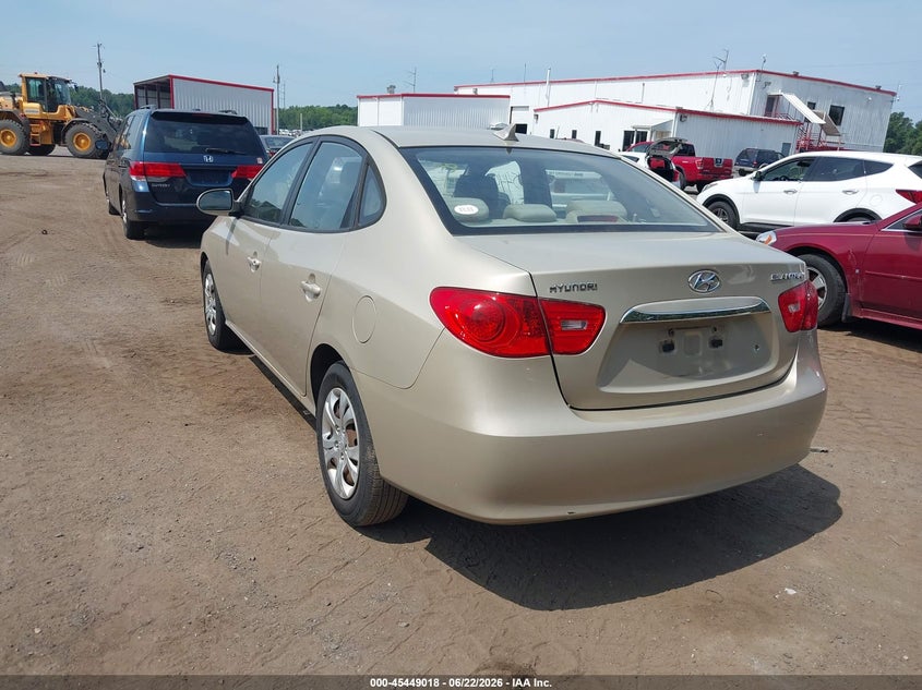 2010 Hyundai Elantra VIN KMHDU4AD5AU975680 IAAI salvage auction — NORMAL WEAR, Clear (Maryland), sold $300 on 2026-07-29 (photo 3)