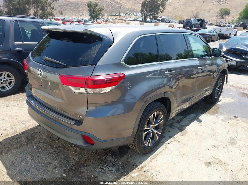 2018 Toyota Highlander VIN 5TDZZRFH7JS251742 IAAI salvage auction — FRONT END, Salvage (California), sold $6,750 on 2026-07-06 (photo 4)